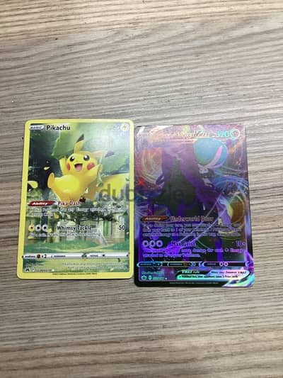 pikachu and Shadow rider calerex Vmax very rare Pokémon