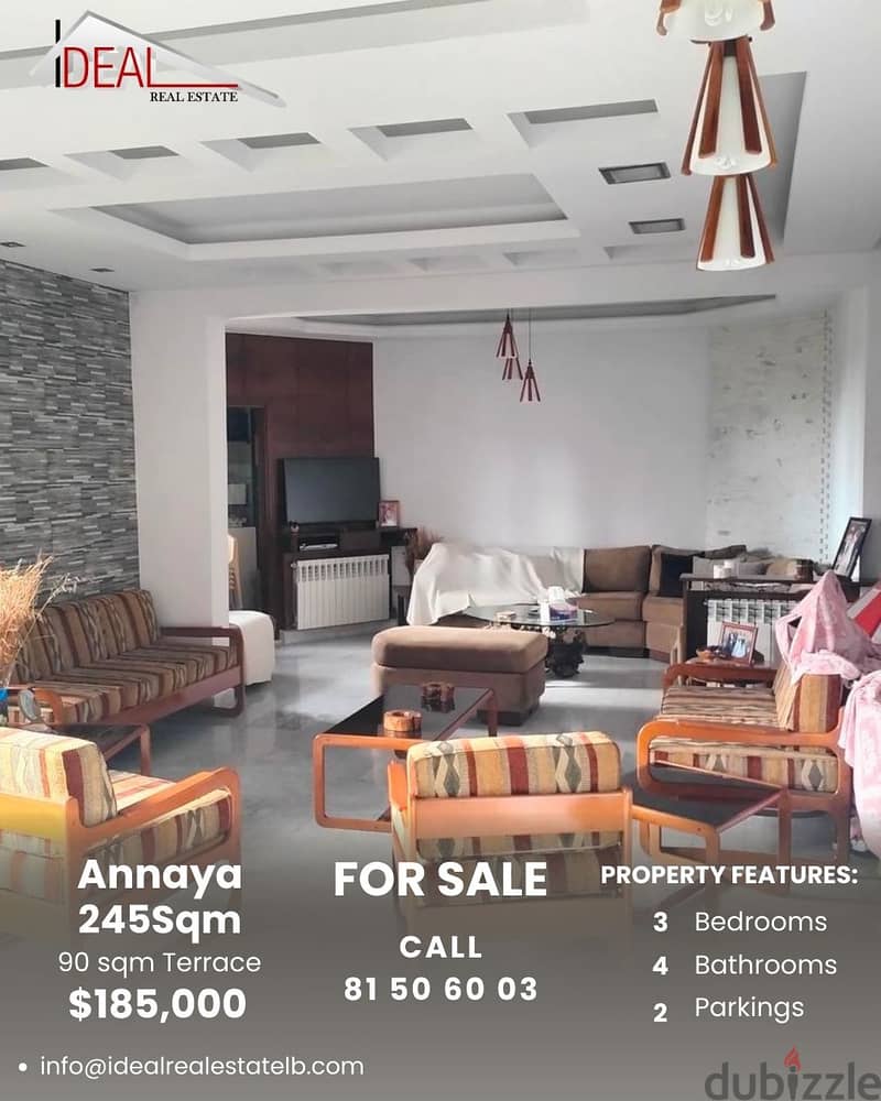 Apartment for sale in Annaya شقة للبيع في عنايا 0