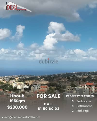 195sqm Apartment for sale in Hboub REF#JH17480