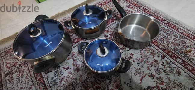 Stainless steel Cookware pot, with cover  طناجر للطبخ  Casserole