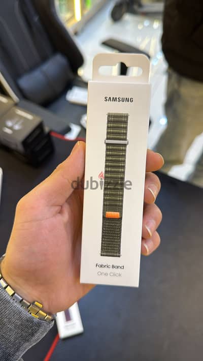 Samsung Watch 7 Fabric Band One Click green