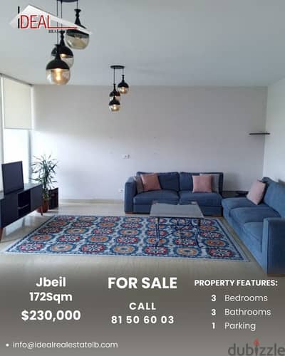 172 SQM Apartment for sale in Jbeil REF#JH17124