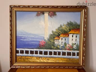 nature painting with frame