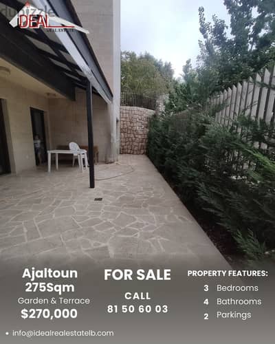 275SQM Apartment with Terrace & Garden for sale in Ajaltoun REF#CC2018