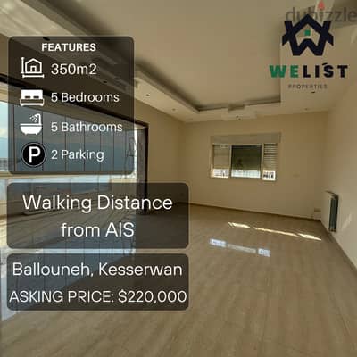 350sqm Duplex Apartment for sale in Ballouneh