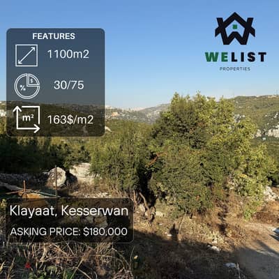 1100sqm Land for sale in Klayaat