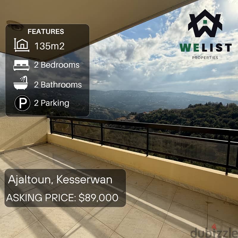 135sqm Apartment for sale in Ajaltoun 0