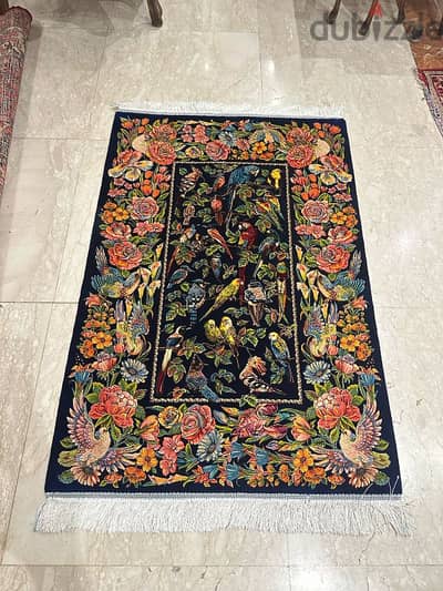 antique harir carpet 120cmx80cmسجادة حرير رائعة الجمال تابلو روعة