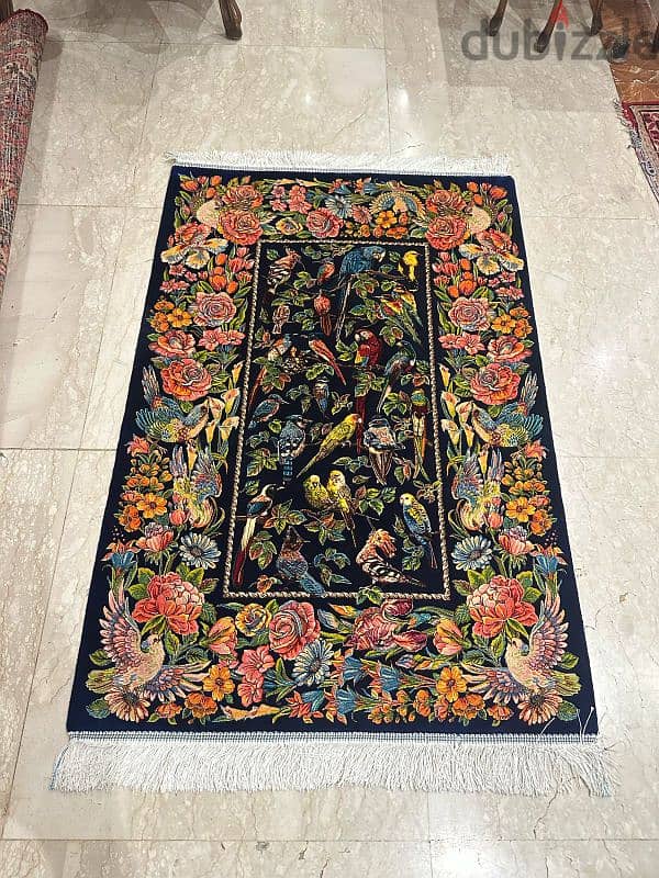 antique harir carpet 120cmx80cmسجادة حرير رائعة الجمال تابلو روعة 0