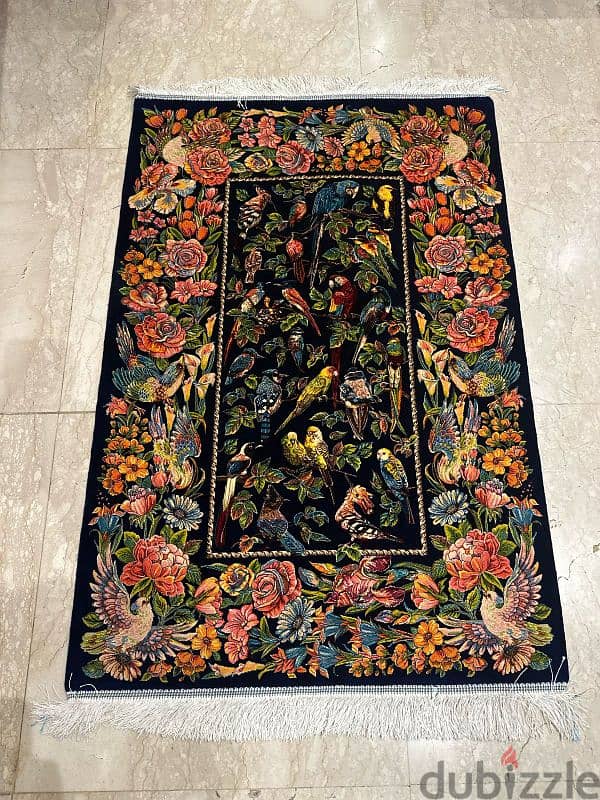 antique harir carpet 120cmx80cmسجادة حرير رائعة الجمال تابلو روعة 1