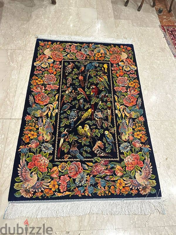 antique harir carpet 120cmx80cmسجادة حرير رائعة الجمال تابلو روعة 3