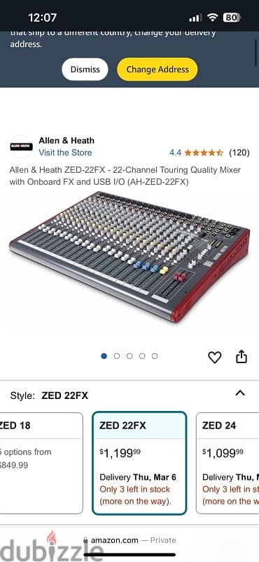 Audio Mixer, Allen & Heath ZED 22FX used like new great condition