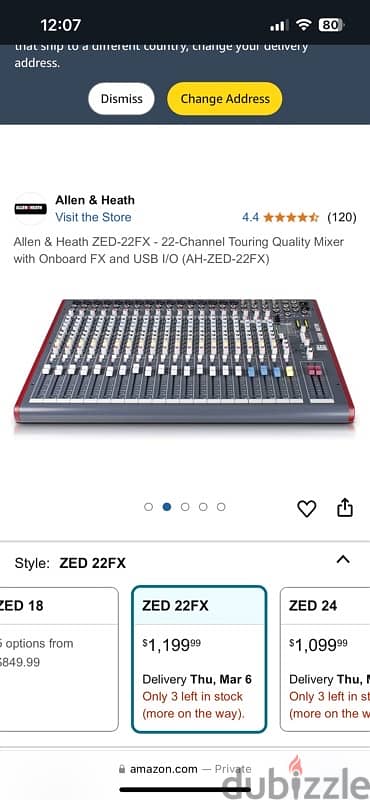 Audio Mixer, Allen & Heath ZED 22FX used like new great condition 1