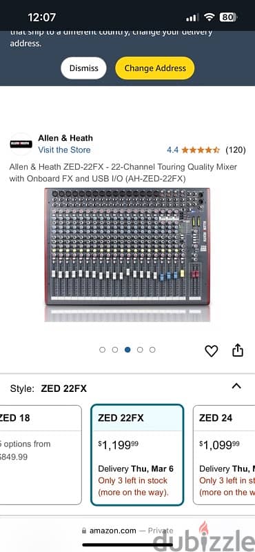 Audio Mixer, Allen & Heath ZED 22FX used like new great condition 2