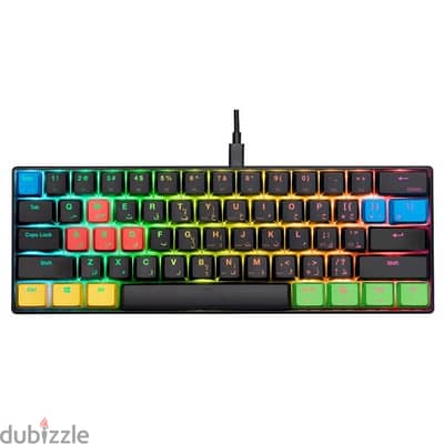 Gaming keyboard 60% mechanical red switches nos c350