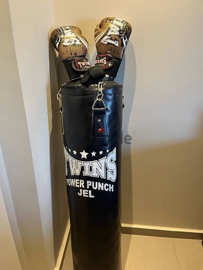 TWINS boxing bag with gloves