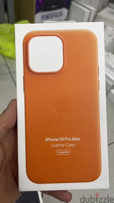 Leather case magsafe iphone 14 pro max orange Great & last price