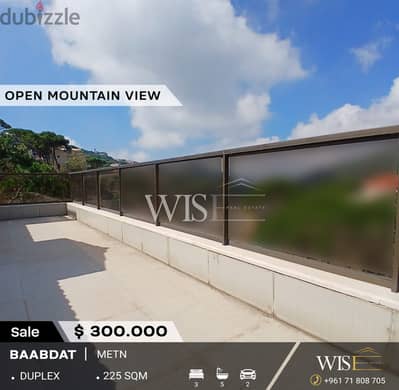 Stunning 225 SQM Duplex for SALE in Baabdat!