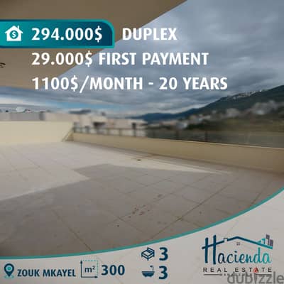 29.000$ First Payment Duplex For Sale In Zouk Mkayel