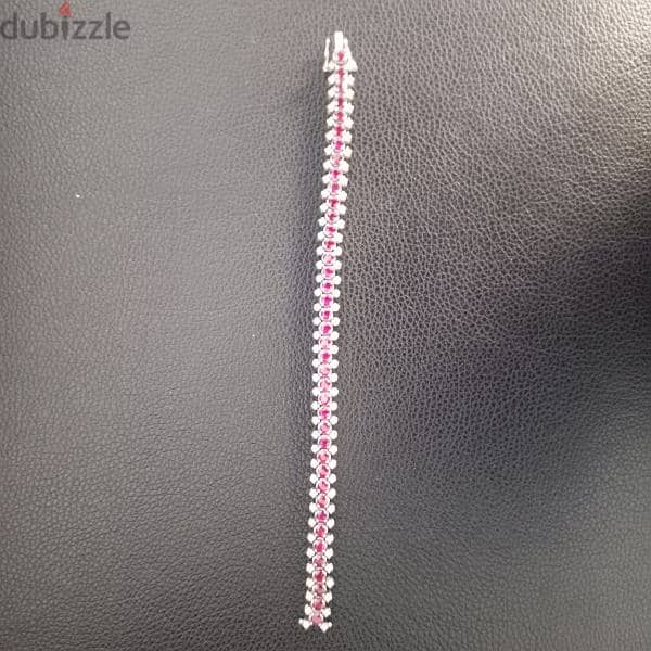 Tennis bracelet white gold 80 PCs diamonds 40 rubis 28.16 g 4