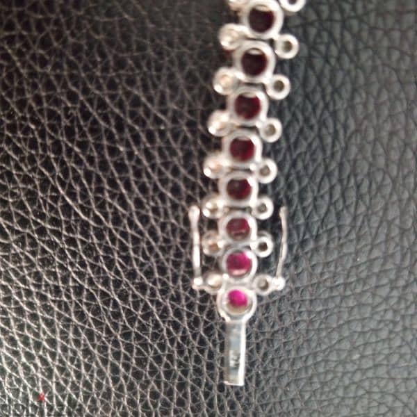 Tennis bracelet white gold 80 PCs diamonds 40 rubis 28.16 g 5