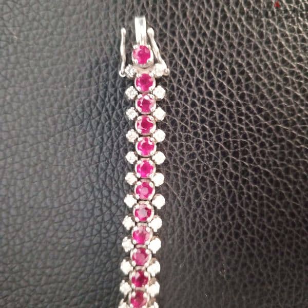 Tennis bracelet white gold 80 PCs diamonds 40 rubis 28.16 g 6