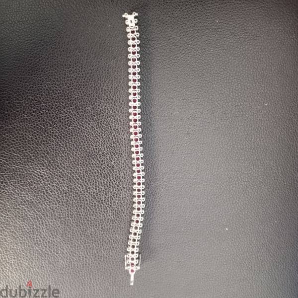 Tennis bracelet white gold 80 PCs diamonds 40 rubis 28.16 g 8