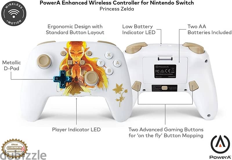 Princess Zelda PowerA Enhanced Wireless Controller for Nintendo Switch 5