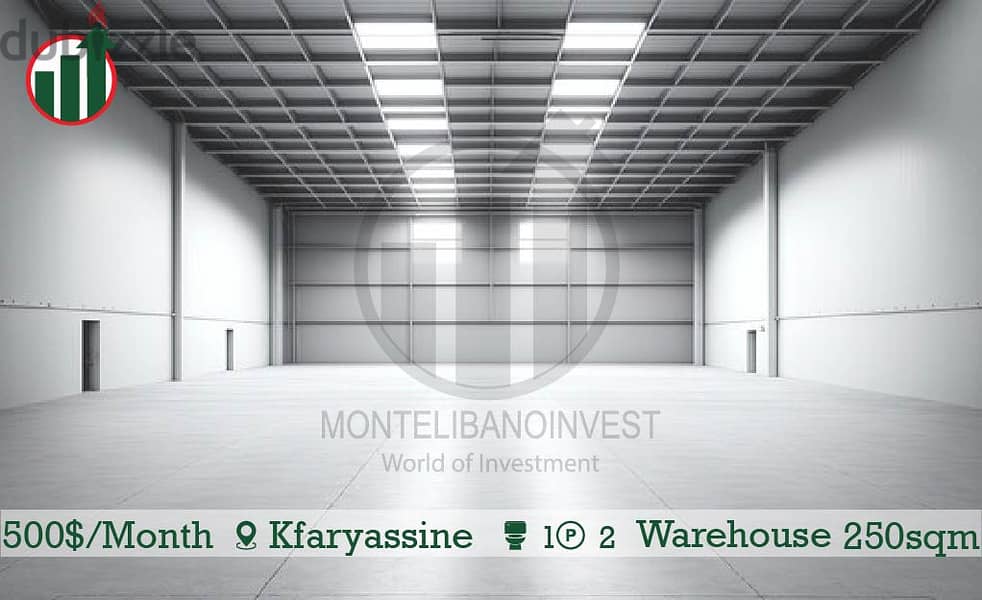 Warehouse for rent in Kfaryassine ! 0