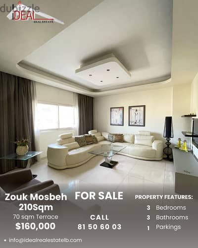 235 sqm Apartment with Terrace for sale in Zouk Mosbeh REF#TF913