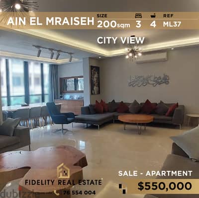 Apartment for sale in Ain El Mraiseh furnished ML37