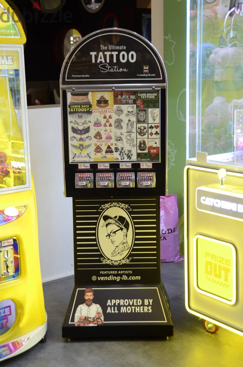 Tattoo & Stickers Vending Machine (4 Columns)  - Coin Operated 4