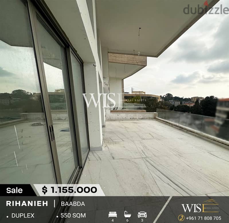 550 SQM duplex for SALE in Baabda-Rihaniyeh! 0