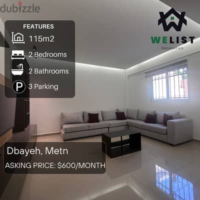 115sqm Apartment for rent in Dbayeh  Reference: EA25FSD115700R