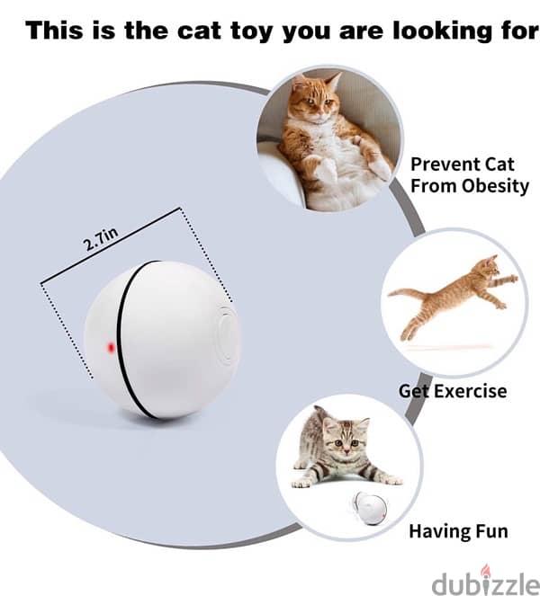 Cat Smart Toy -360 Degree Self Rotating Ball, USB Rechargeable 4