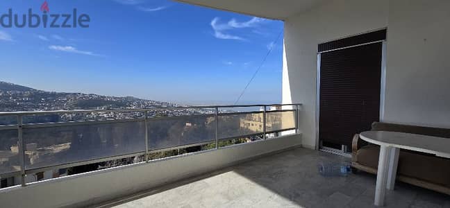 ballouneh 150m 2 bed furnished  balcony chaufage ac solar hot water