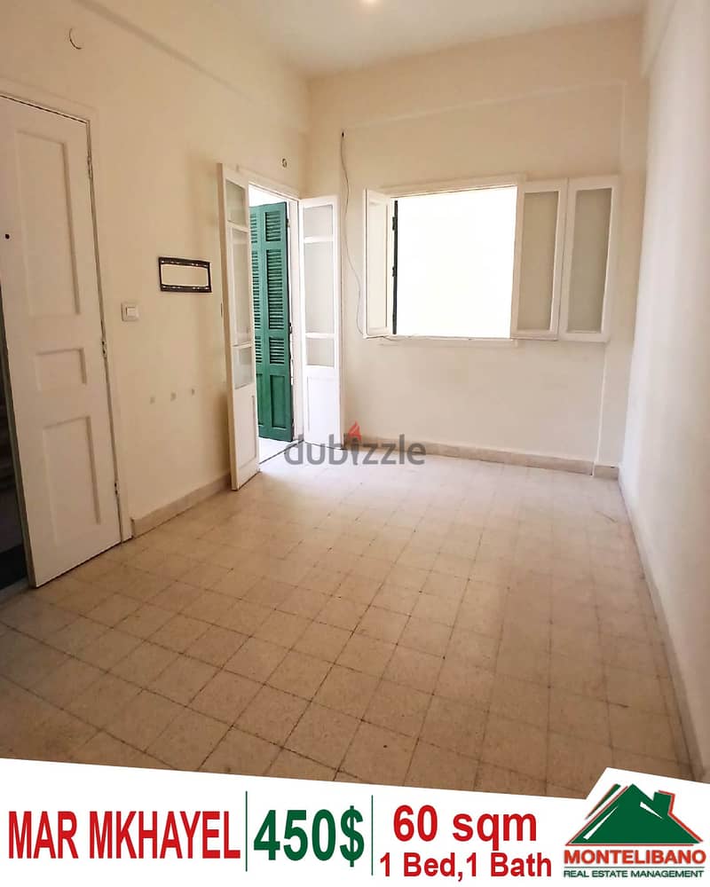 60 sqm unfurnished Apartment for rent in Mar Mkhayel -Achrafieh !!! 0