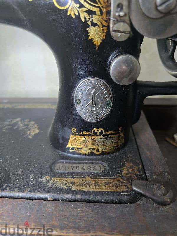 مكنة خياطه سنجر يدوية انتيك مختومة ١٩١٠ Vintage singer sewing machine 6