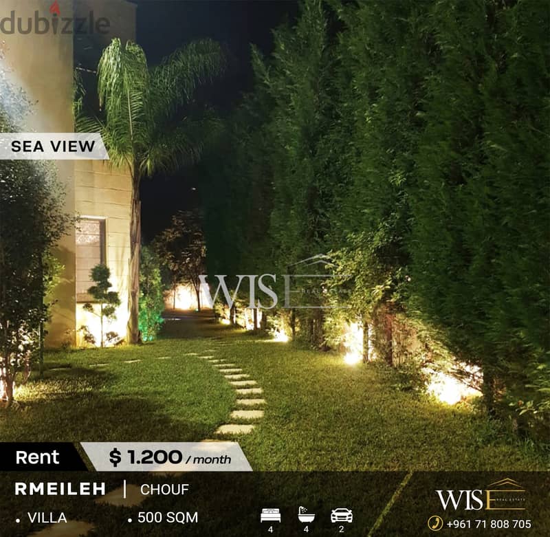  500 SQM Semi furnished Villa triplex for RENT in Rmeileh - Chouf ! 0