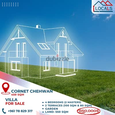 450 SQM Villa For Sale in Cornet Chehwan