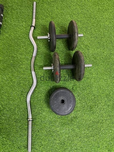 dumbells and bar for sale(used)