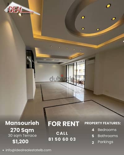 280SQM Duplex with Terrace for rent in Mansourieh REF#RN14016