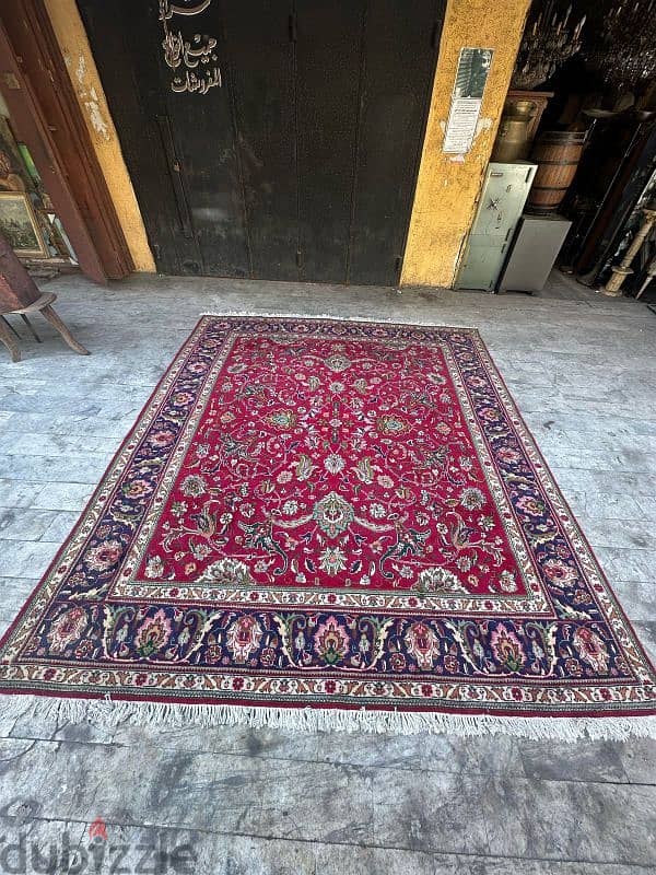 tabriz carpets 350cmx3mسجادة عجمية انتيك تبريز اللوان رائعة حالة ممتاز 0