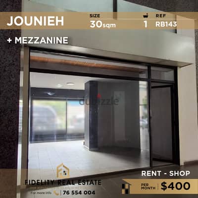 Shop for rent in Jounieh RB143 محل للإيجار في جونيه