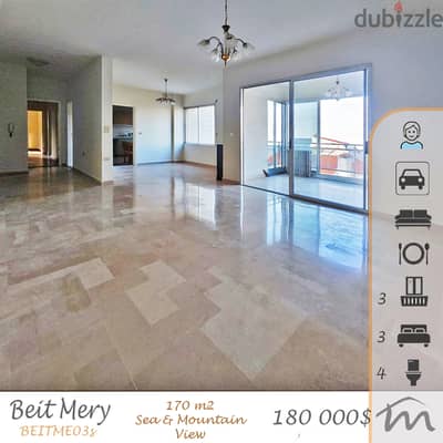 Beit Mery | Sea & Mountain View | Calm Surroundings | 170m² Apartment