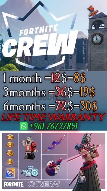 fortnite packs and fortnite crew 1