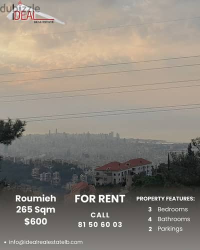 265 SQM  Apartment for rent in Roumieh REF#RN14017