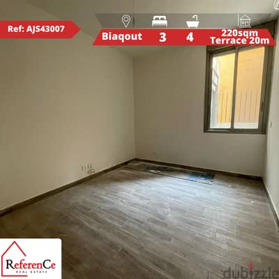 Apartment with terrace in biaqout شقة مع تراس في بياقوت