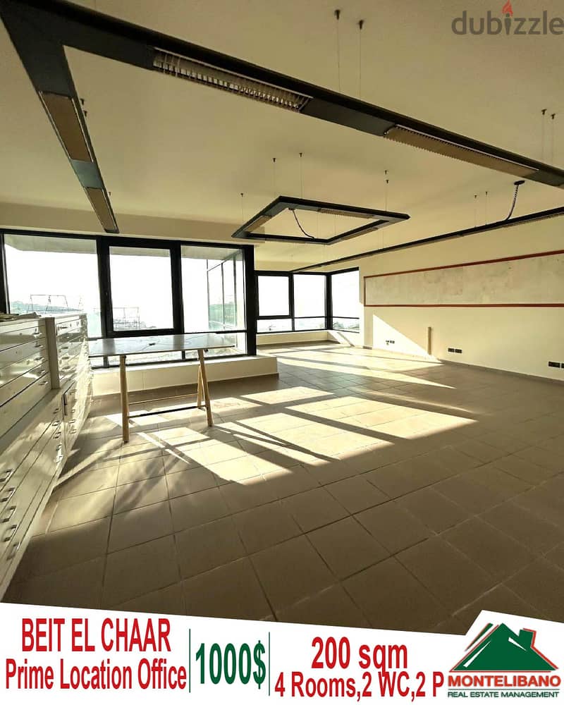 Prime Location 200 sqm Office for rent in Beit El Chaar !!! 0