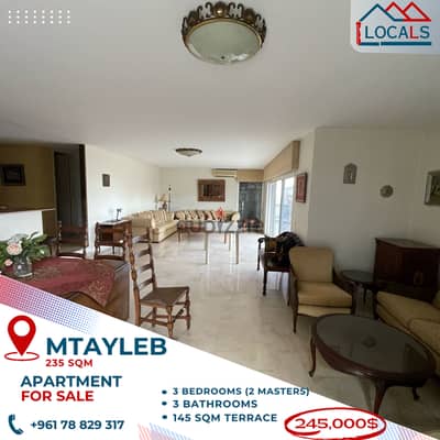 235 SQM Semi-Furnished Apartment For Sale in Mtayleb